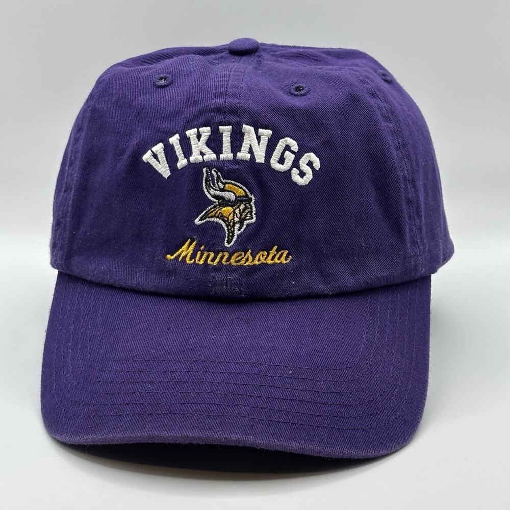 Vintage Minnesota Vikings Hat Cap Strap Back Purple NFL Football Adjustable Mens
